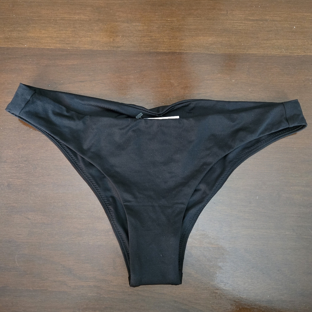 NWT A.L.C. Bikini Bottom S Margot Black Low Waist Cheeky Designer Swimsuit